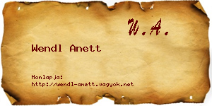 Wendl Anett névjegykártya