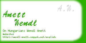 anett wendl business card